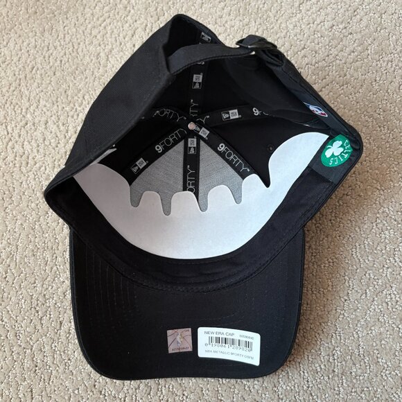 New Era Boston Celtics 9FORTY Metallic Strapback Adjustable Hat Cap NBA OSFM NWT - Picture 4 of 6